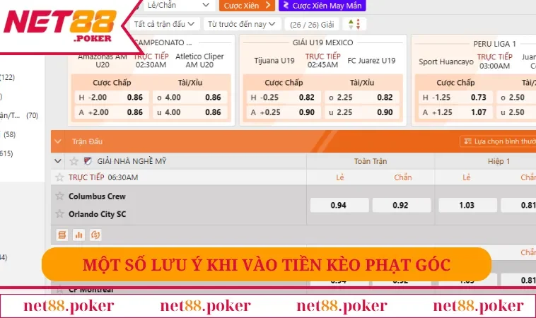 Một số lưu ý khi vào tiền kèo phạt góc